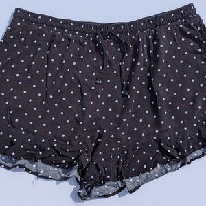 Black and White Polka Dot Drawstring Shorts